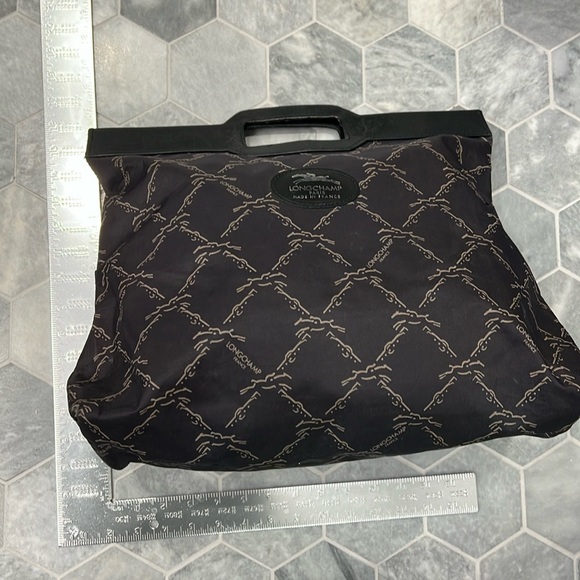 Longchamp Black Fabric Handbag with corner wear GUC - Picture 10 of 16